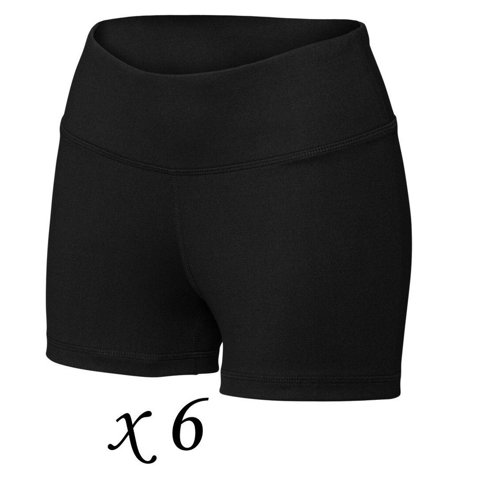 LOT: 6 Sport-Tek Women's Interval 3" Athletic Activewear Shorts - Black - Small